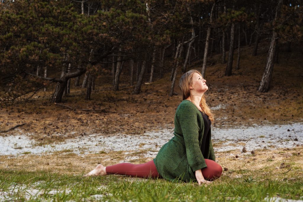 Yogaoefening: de zwaan